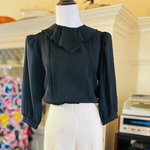 Rare Vintage Fritzi of California Ruffle Collar Blouse - 70s Boho Chic Elegance